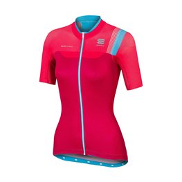 SPORTFUL Kolesarski dres s kratkimi rokavi - BODYFIT PRO LADY - rožnata/turkizna