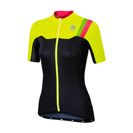 SPORTFUL Kolesarski dres s kratkimi rokavi - BODYFIT PRO LADY - črna/rumena
