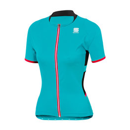 SPORTFUL Kolesarski dres s kratkimi rokavi - LUNA LADY - turkizna