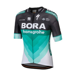 SPORTFUL Kolesarski dres s kratkimi rokavi - BORA HANSGROHE 2018 - bela/zelena/črna