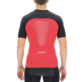 UYN Kolesarski dres s kratkimi rokavi - BIKING GRANFONDO - črna/rdeča