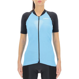 UYN Kolesarski dres s kratkimi rokavi - GRANFONDO LADY - antracit/svetlo modra