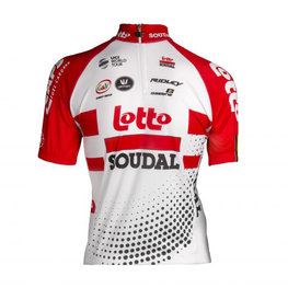 Kolesarski dres s kratkimi rokavi - LOTTO SOUDAL 19 KIDS - bela/rdeča
