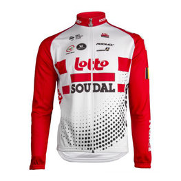 Kolesarski dres z dolgimi rokavi poletni - LOTTO SOUDAL 19 SMR - bela/rdeča